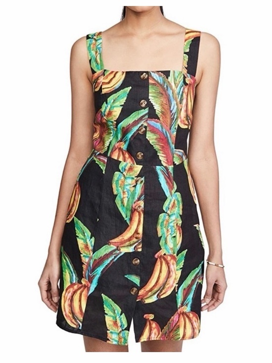 FARM Rio Dresses & Skirts - FARM Rio Banana Print Linen Blend Mini Dress XS